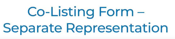 Co-Listing Form – Separate Representation